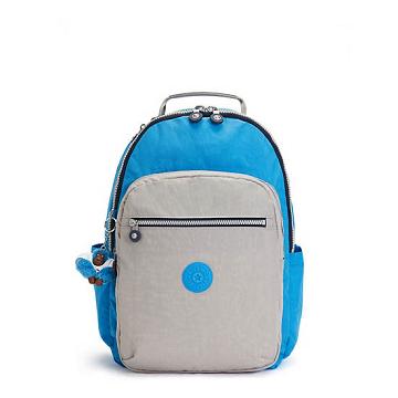 Kipling Seoul Large 15" Backpack Laptoptassen Blauw Grijs | België 1570FD